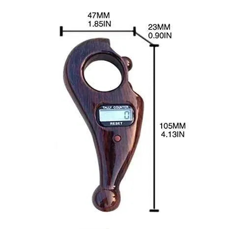 Digital Jaap Mala Counter with Reset Button - Wooden Look Tally Counter