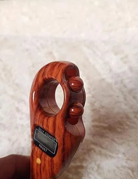 Digital Jaap Mala Counter with Reset Button - Wooden Look Tally Counter